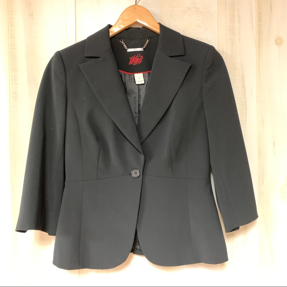 White House Black Market Black One Button Blazer 4
